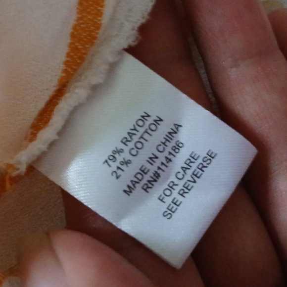 Retrology womens orange scrunchy striped blouse size small - Picture 11 of 16
